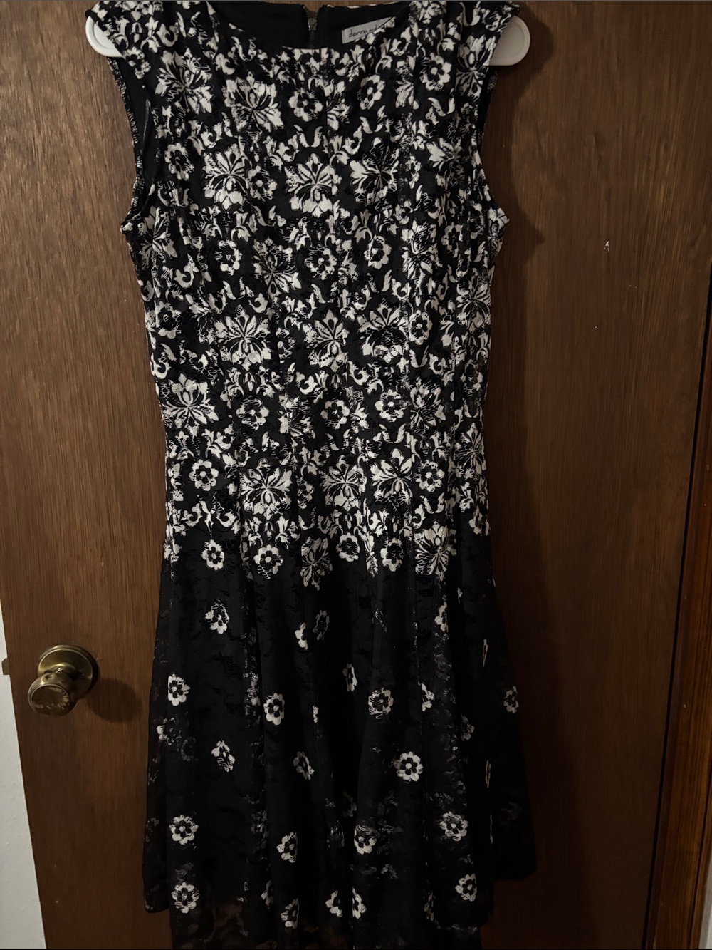 Danny & Nicole Black and White Floral Midi Dress